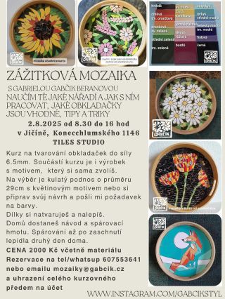 Chcete si zkusit vyrobit něco z mozaiky?? Zveme Vás na kurz v Tiles Studiu. 😉👍 #kurz #tvoreni #kreativnitvoreni #mozaika...