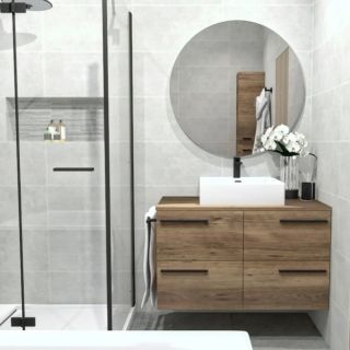 Návrh a první vizualizace nové koupelny, tentokrát laděné do šedých odstínů. #navrhujemekoupelny #ladimekoupelnu #nova...