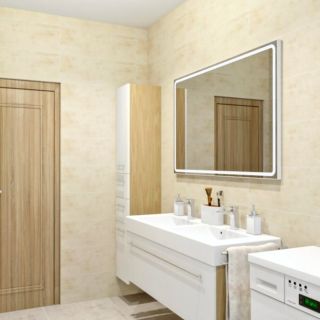 Návrh a vizualizace koupelny a WC a nadčasových pastelovývh odstínech béžové a šedé. #rekontrukce #novakoupelna #poradime...